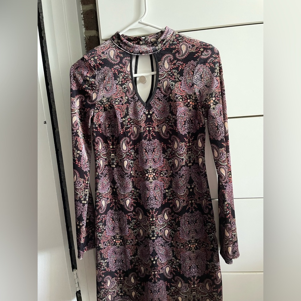 Target bell sleeve velvet paisley mini dress